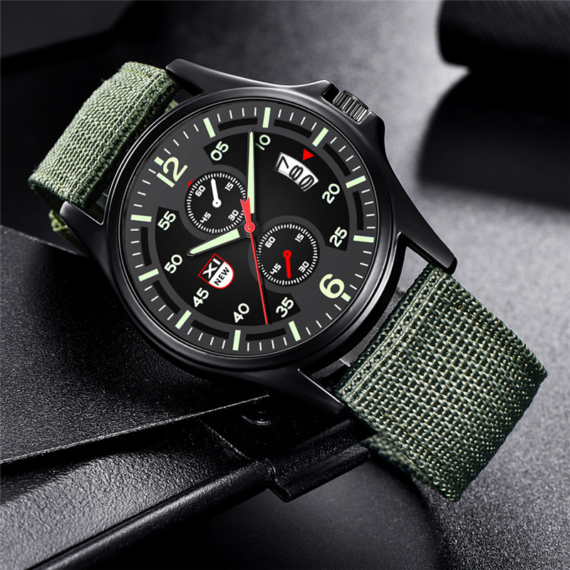 Suede Strap Watch - リロイ Hombre 本物の XINEW ブランドメンズ腕時計黒人学生ボーイズファッションナイロンバンドアーミースポーツ日付腕時計レロジオ Masculino