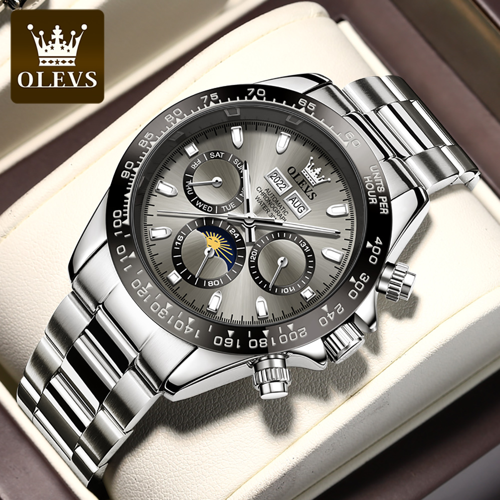 Seiko Watch Presage - OLEVS 6654 高級メンズ腕時計クロノグラフ自動機械式腕時計防水発光トップブランドの腕時計男性日付スポーツ