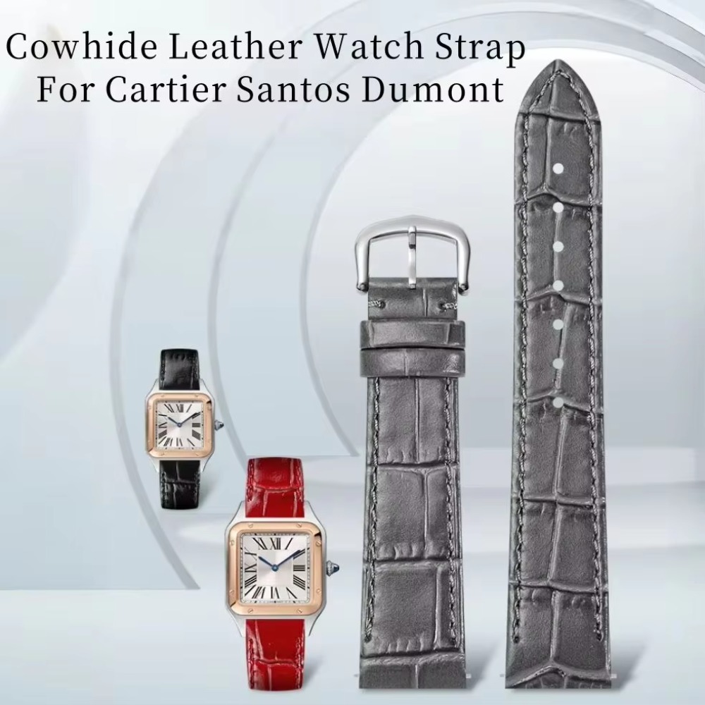15.5mm、17.5mm、19mmのワニ柄カーフスキン製腕 - Cartier Watch Santos のレビューと価格