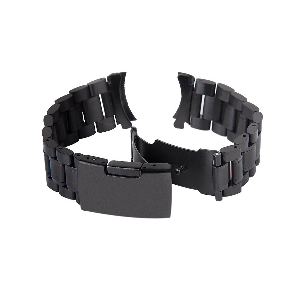 ステンレス製腕時計バンド2本セット、ブラック、20mm、湾曲 - Curved Spring Bar のレビューと価格