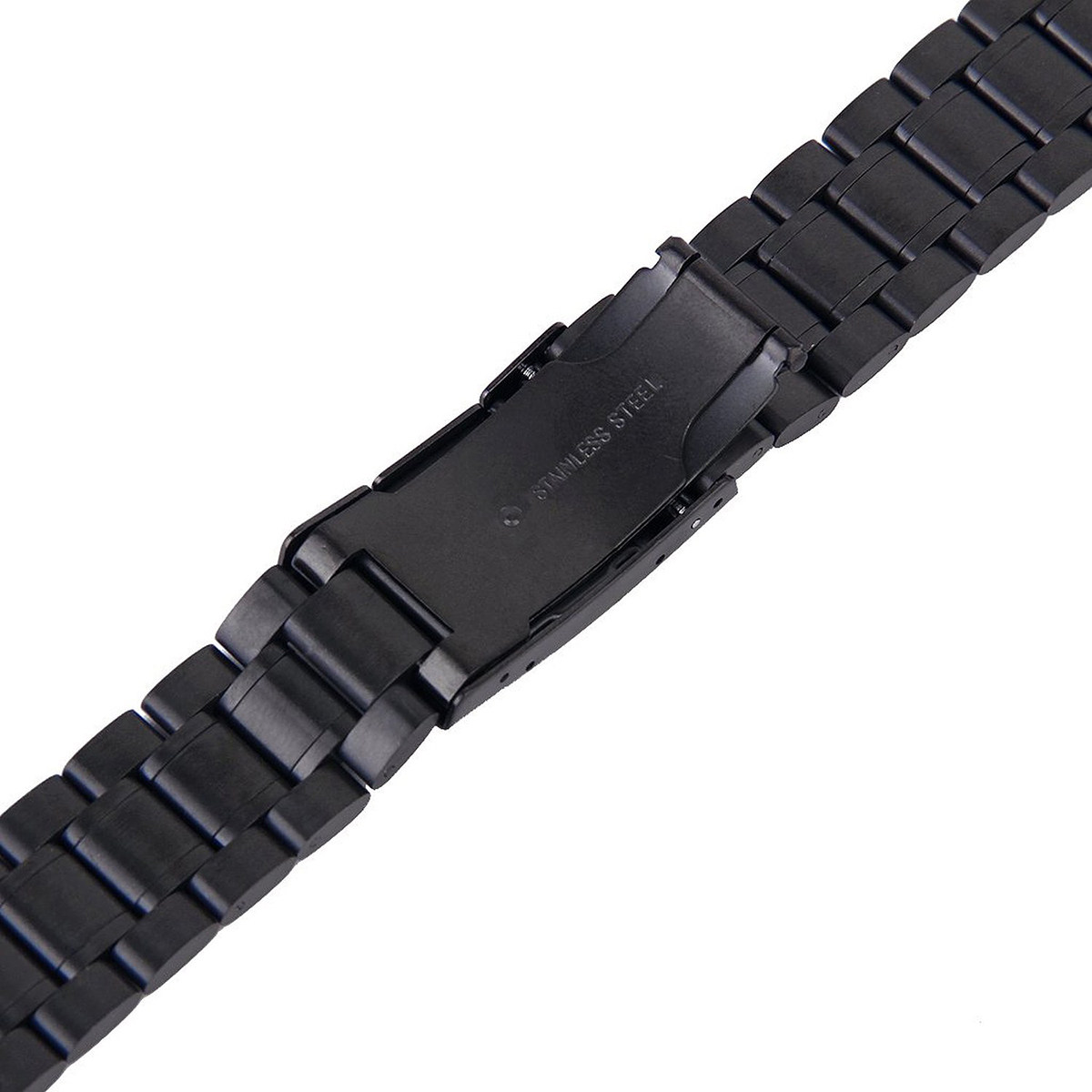 ステンレス製腕時計バンド2本セット、ブラック、20mm、湾曲 - Curved Spring Bar のレビューと価格