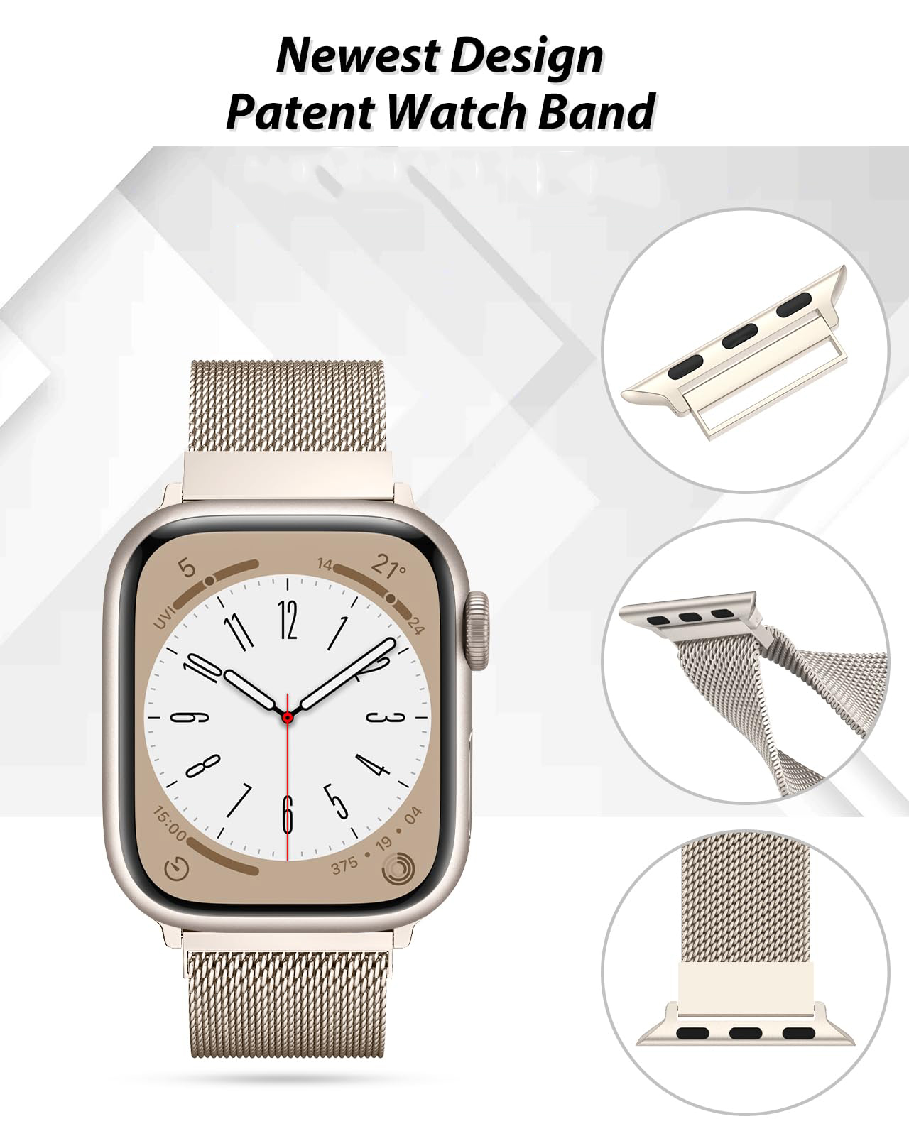Apple Watch用ミラネーゼストラップ。44mm、40 - Milanese Loop Magnetic のレビューと価格