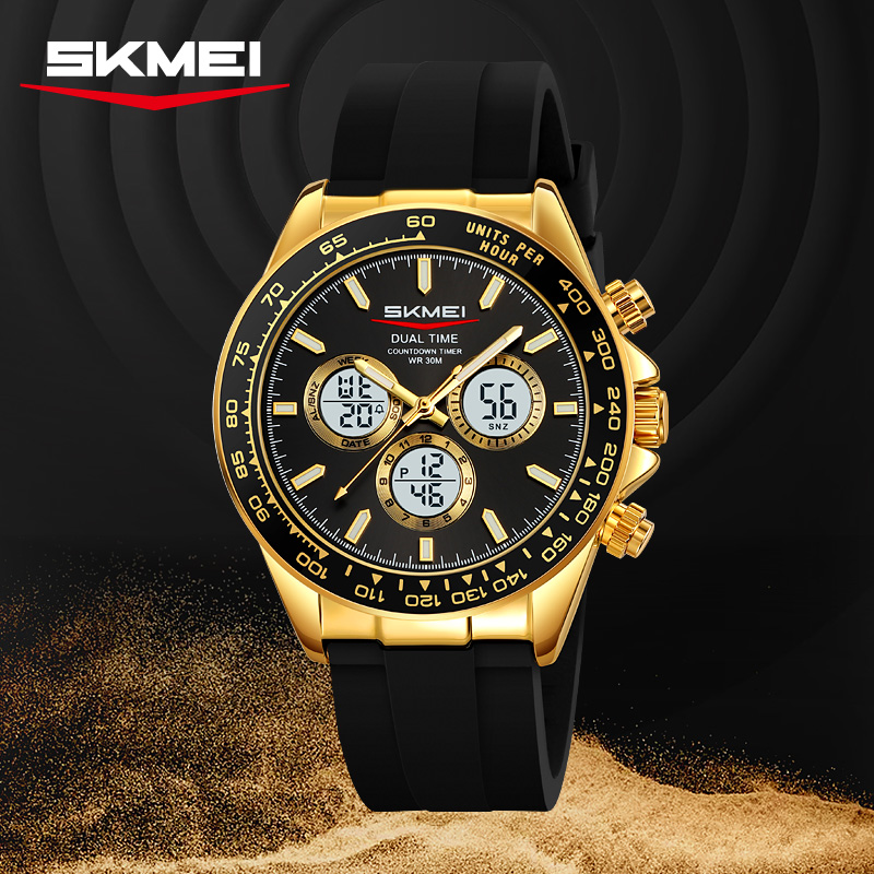 SKMEI 2505 ビジネス高級メンズクォーツデュアルディ - Suede Strap Watch のレビューと価格