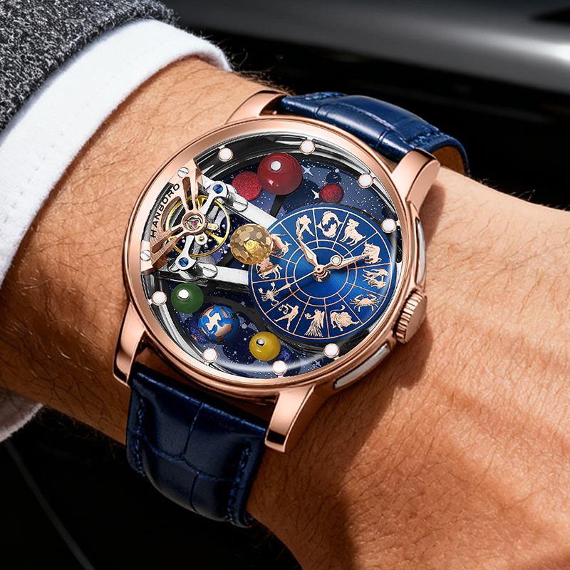 星空時計メンズスケルトン自動機械式高級星座ステンレス鋼立体ナ - Omega Watch Constellation のレビューと価格