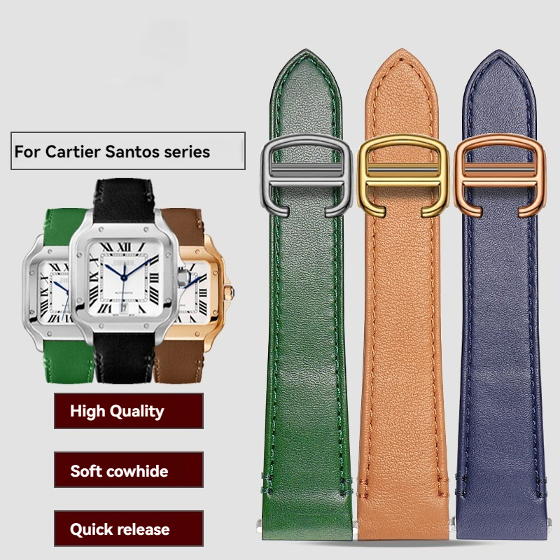 19 ミリメートル 21 ミリメートル革時計バンドカルティエ - Cartier Watch Santos のレビューと価格