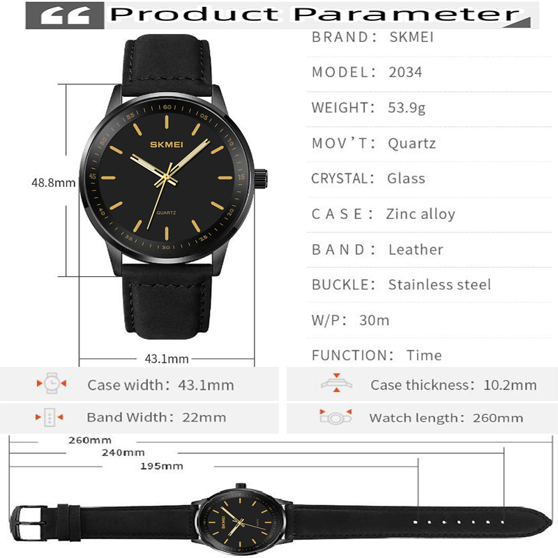 SKMEI-メンズ防水クォーツ腕時計,シンプルなスタイル,レ - Suede Strap Watch のレビューと価格