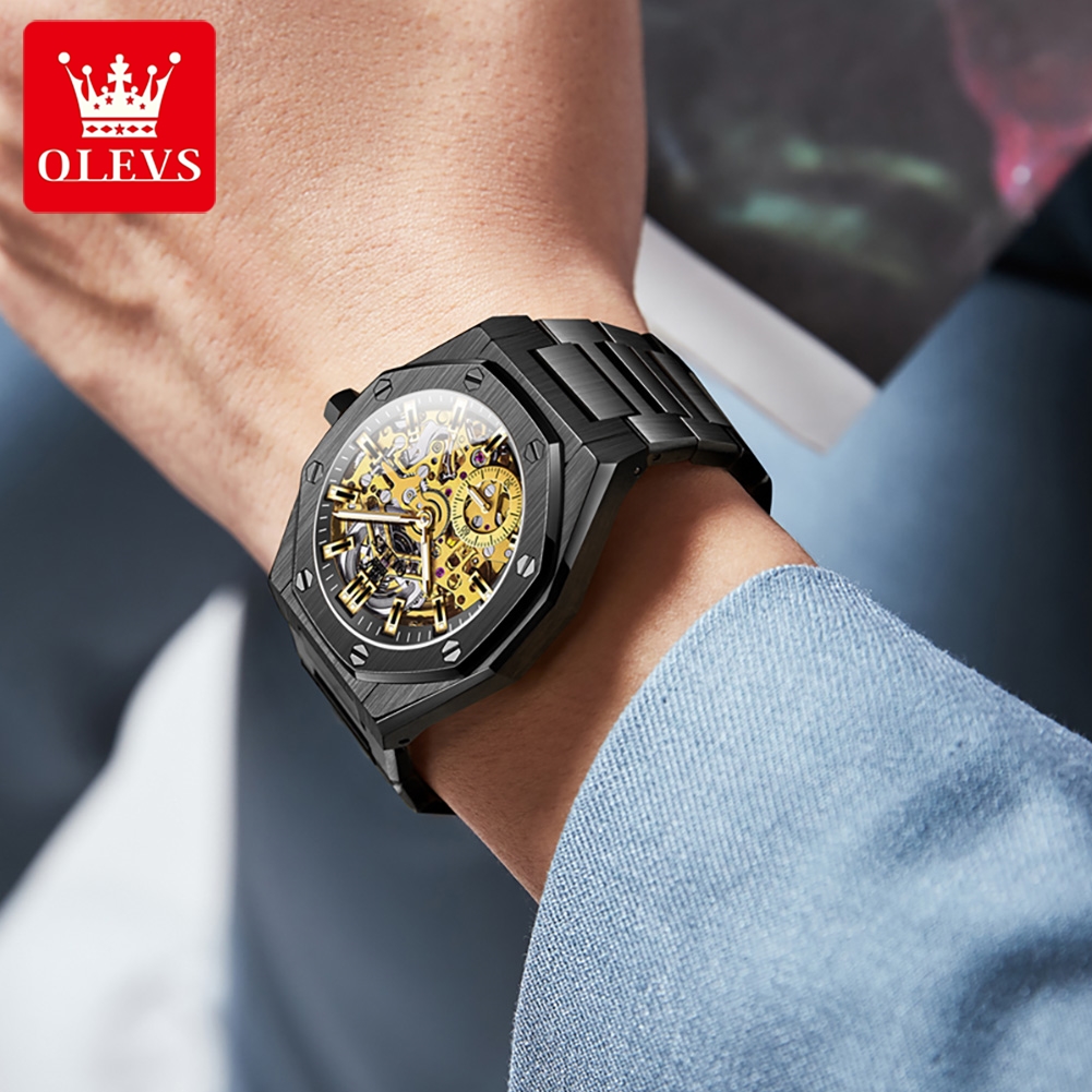 OLEVS 腕時計高級男性高品質オリジナルフルスケルトン自動 - Patek Philippe Watch Nautilus のレビューと価格